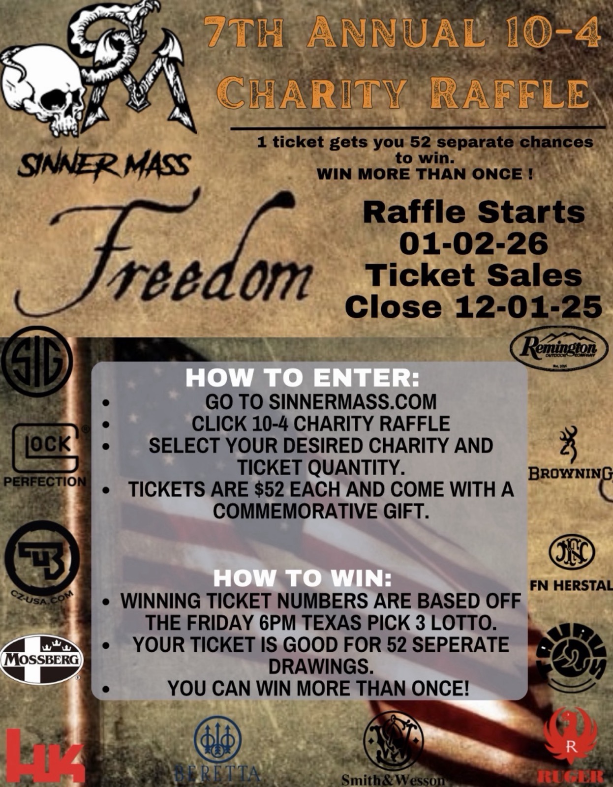 Tennessee Safety Raffle Sinner Mass Fabrications | Tactical. Precision. Perfection.